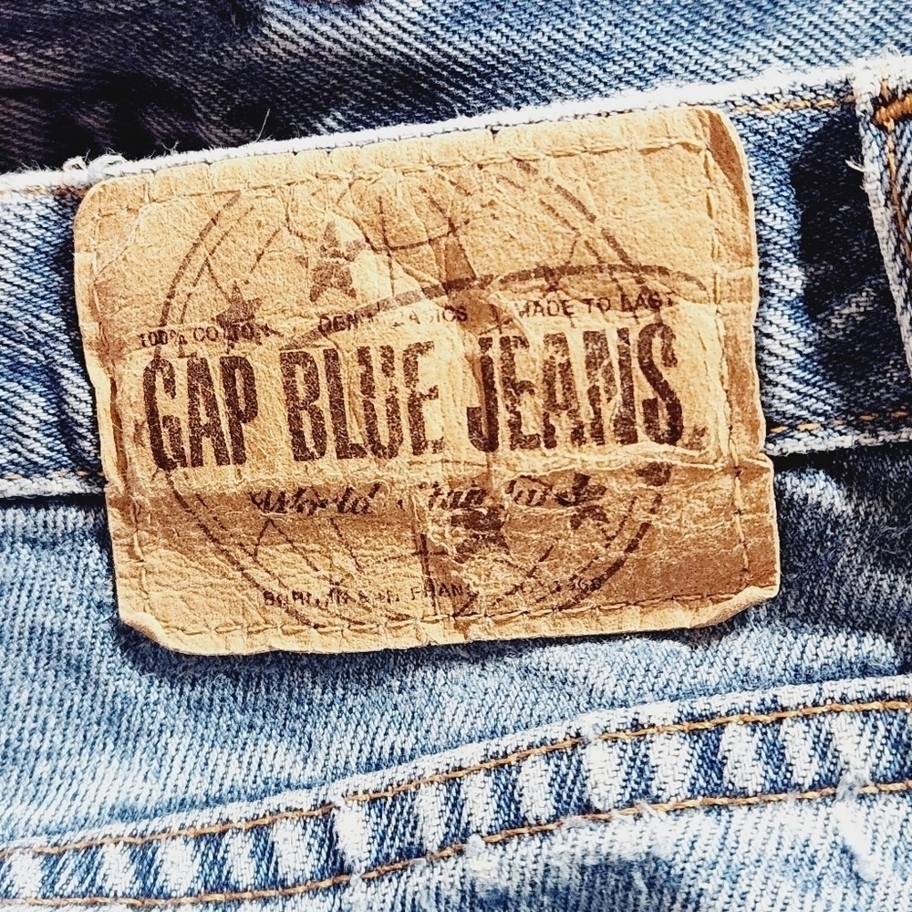 Vintage Gap Light Blue Classic Fit Distressed Mom Jeans Size 14L - Picture 10 of 15